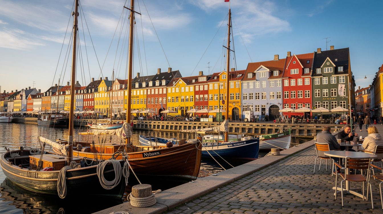 Colorful harbor houses in Copenhagen at Nyhavn